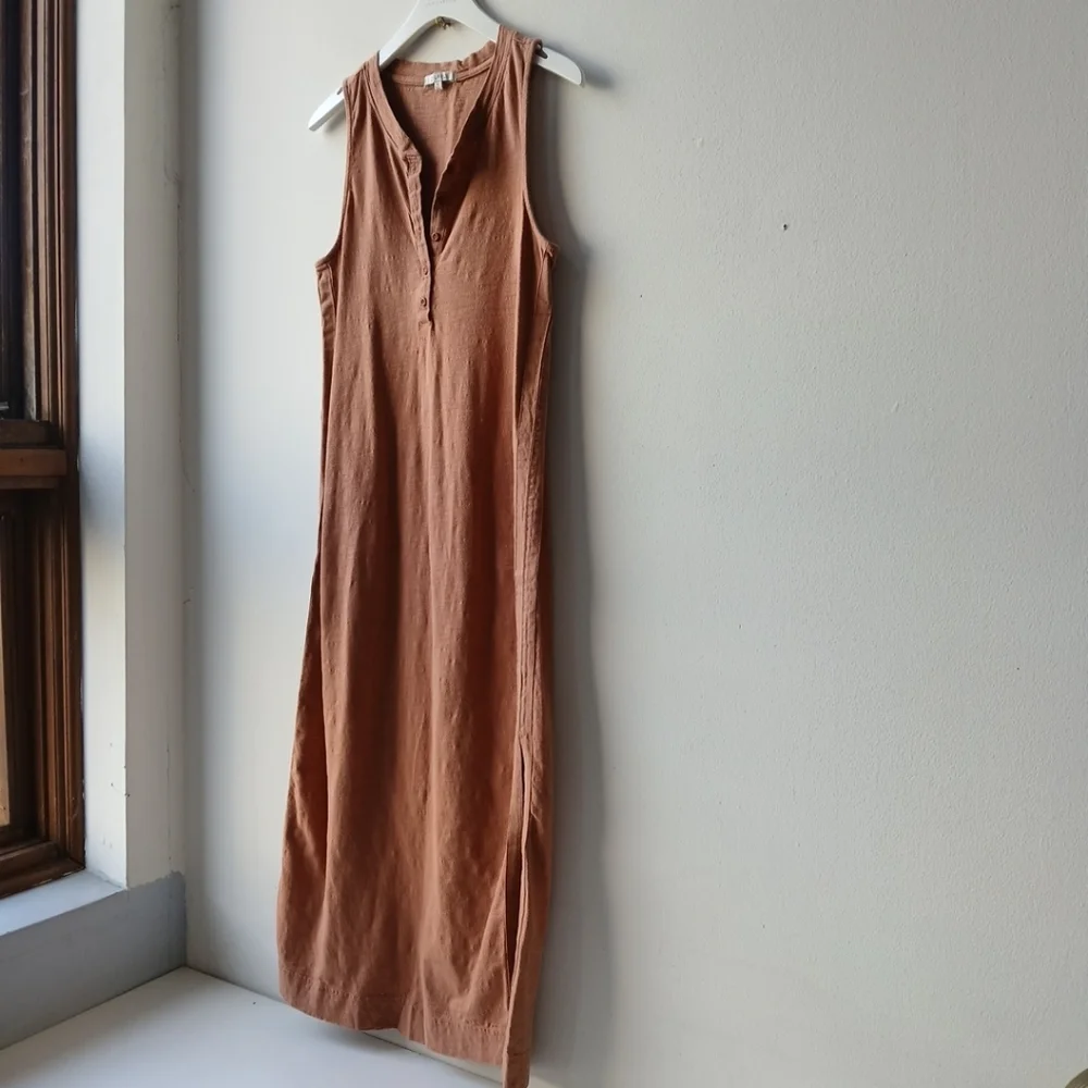 Z Supply Henley Midi Tank Dress Orange Women's XS - Picture 2 of 7